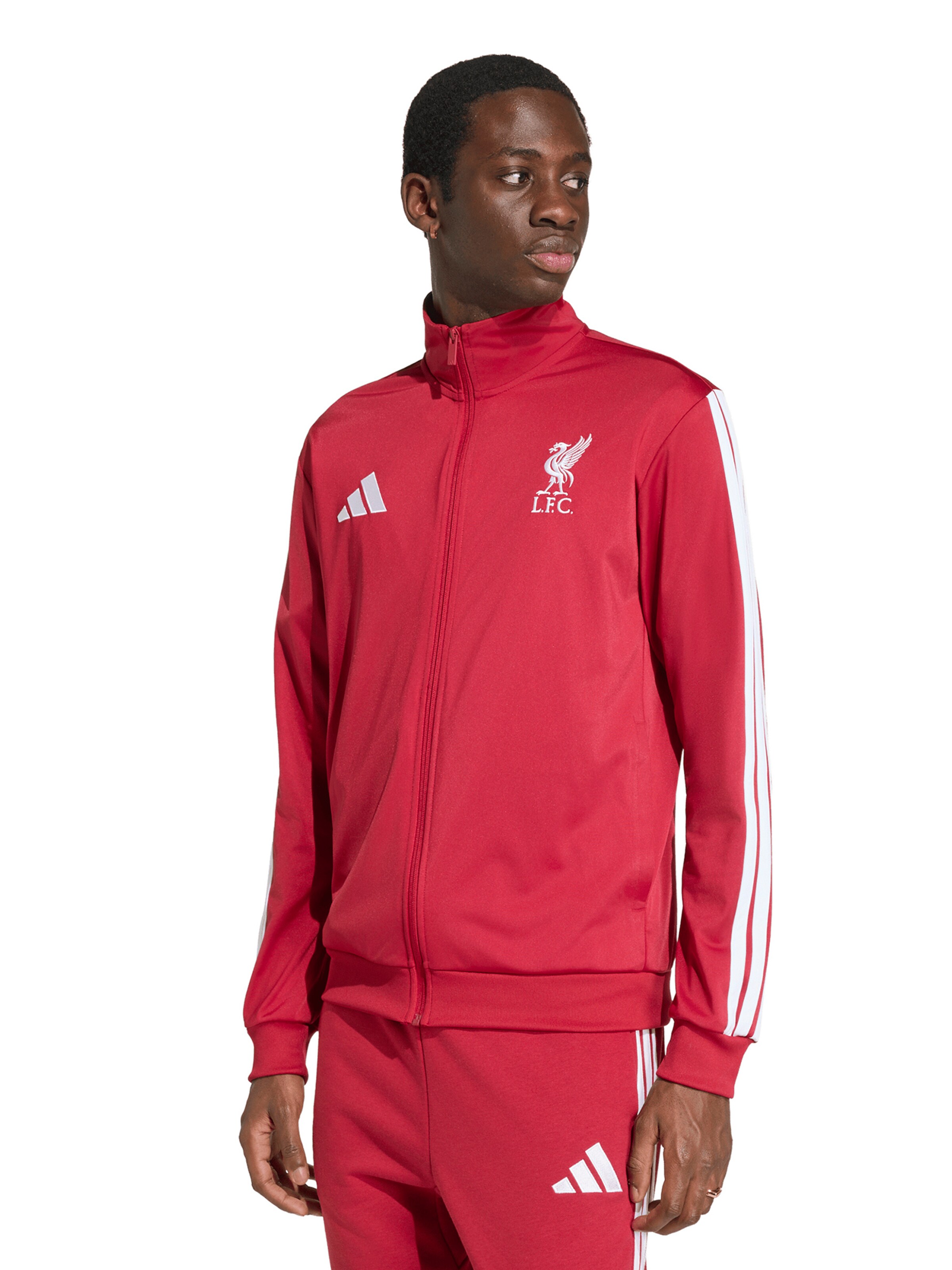 ADIDAS PERFORMANCE Спортна жилетка с качулка 'LFC DNA' в червено: отпред