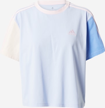 mėlyna ADIDAS SPORTSWEAR Marškinėliai 'Essentials 3-Stripes ': priekis