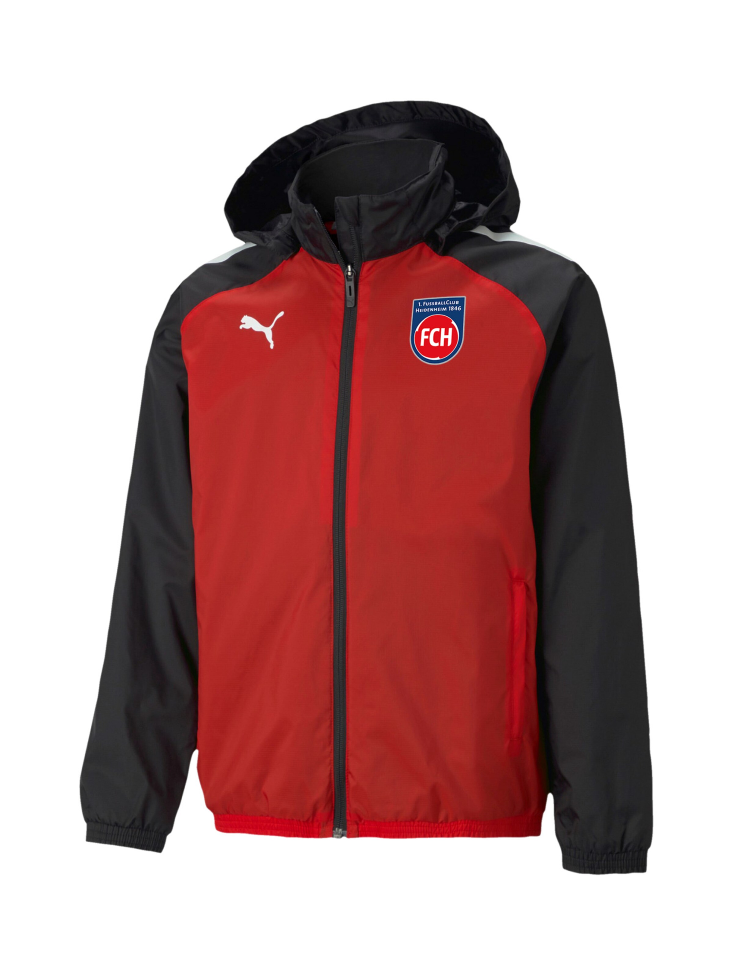 PUMA Athletic Jacket in Red Black ABOUT YOU