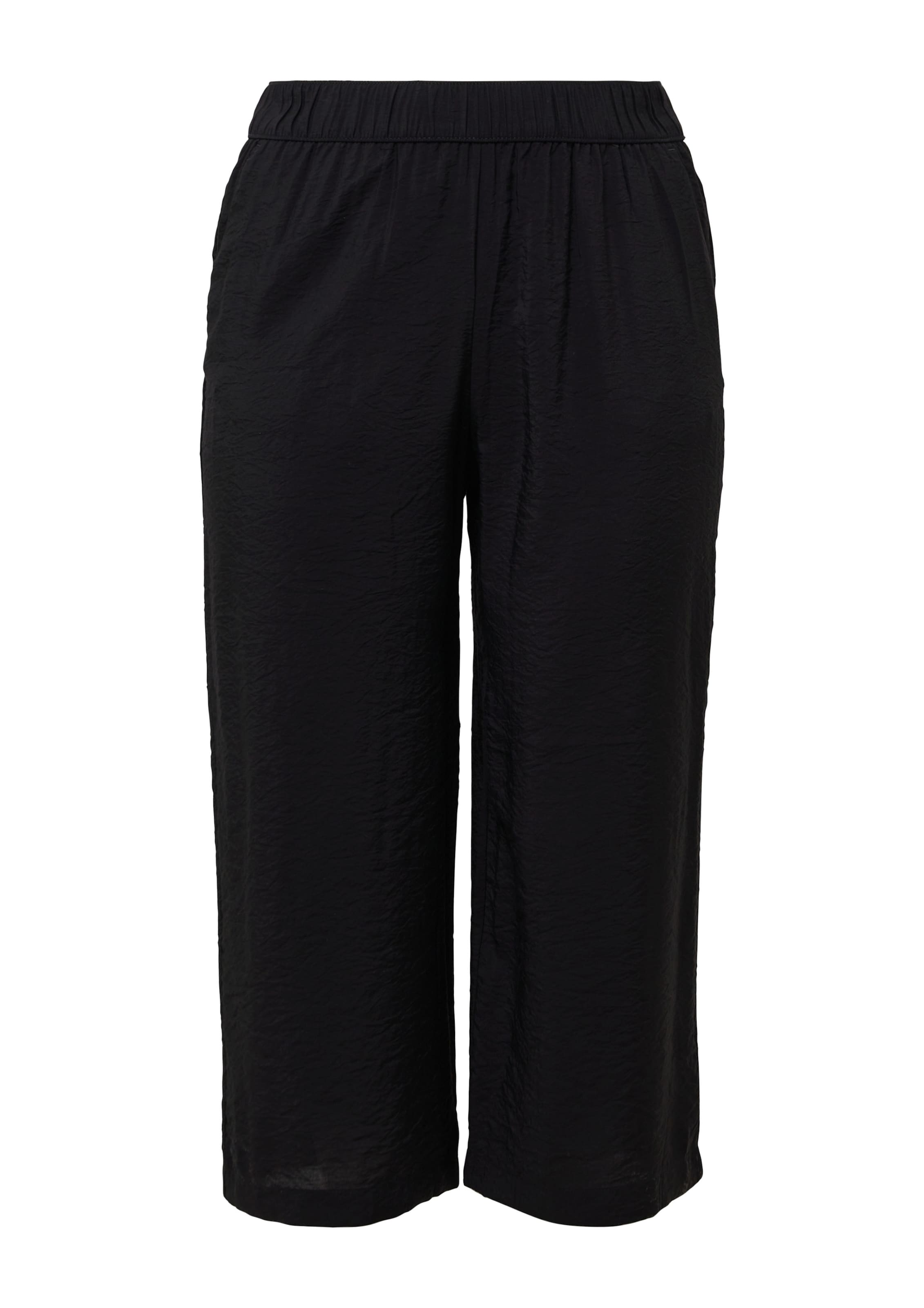 s.Oliver Wide leg Broek in Zwart: voorkant