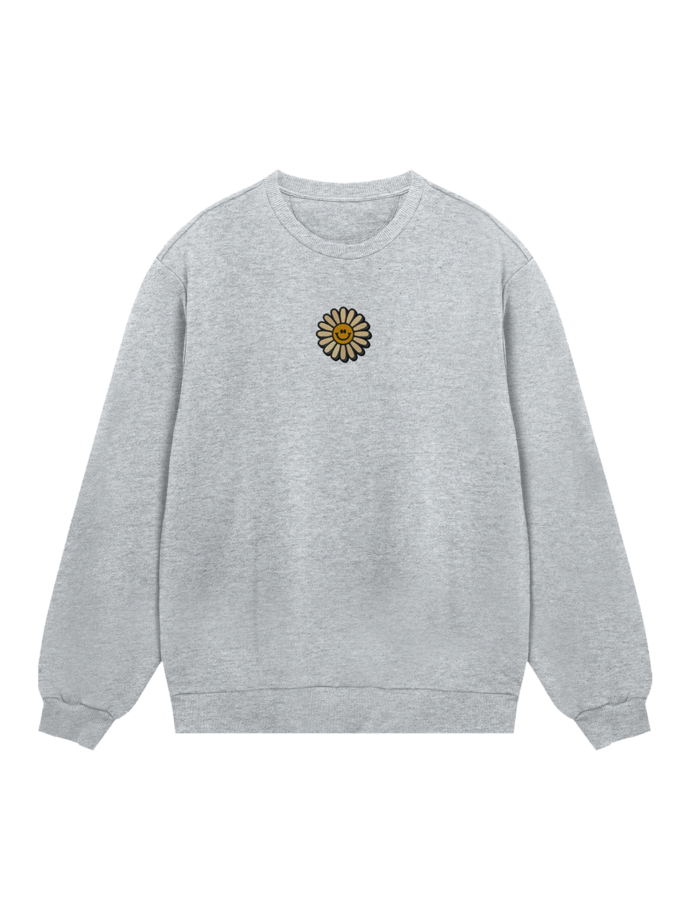 F4NT4STIC Sweatshirt 'Happy Flower' in Grey: front