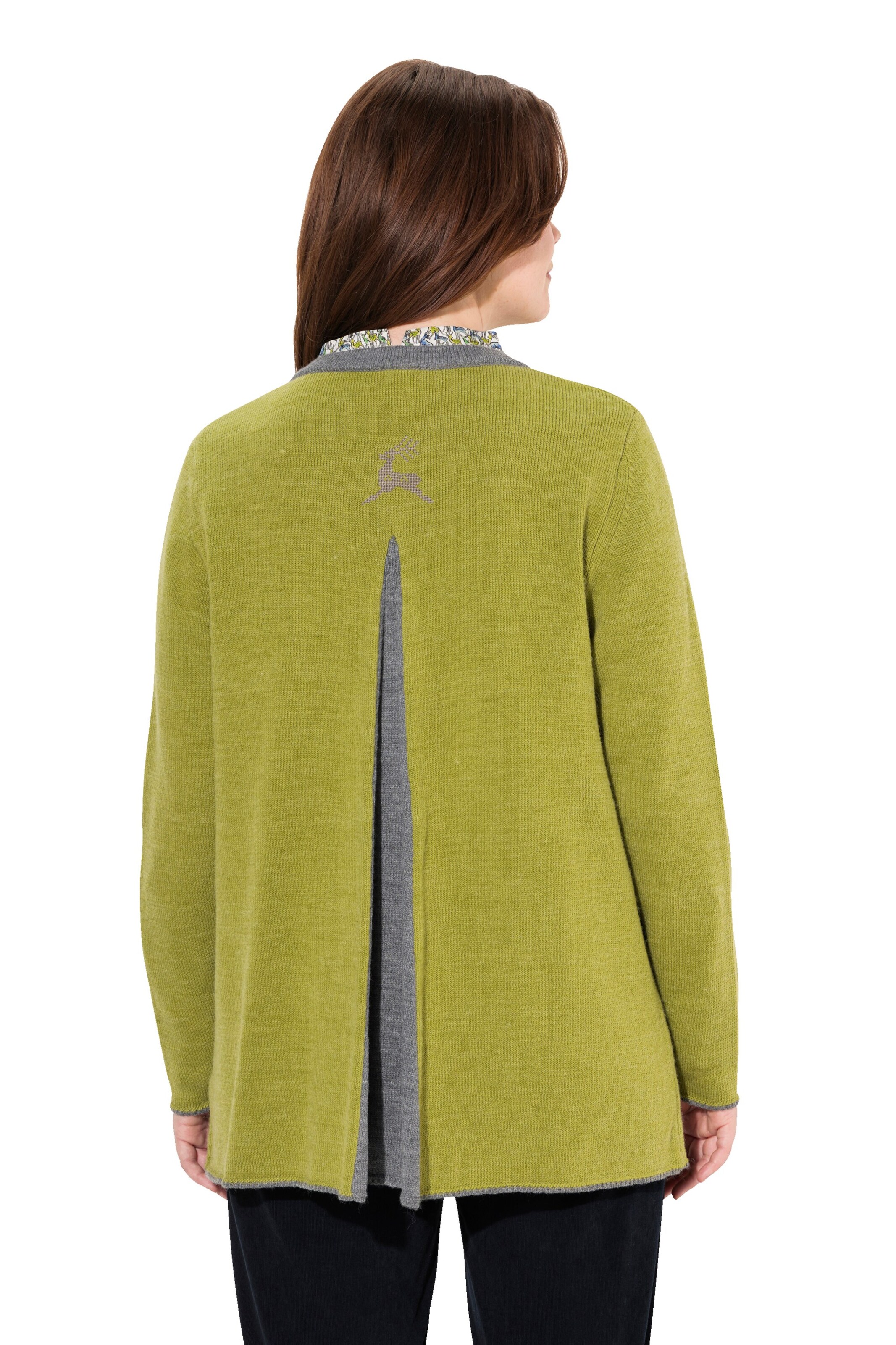 Ulla Popken Knit Cardigan in Green