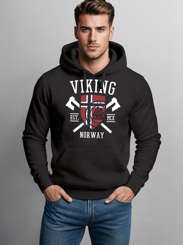 Neverless Sweatshirt 'Viking' in Black: front