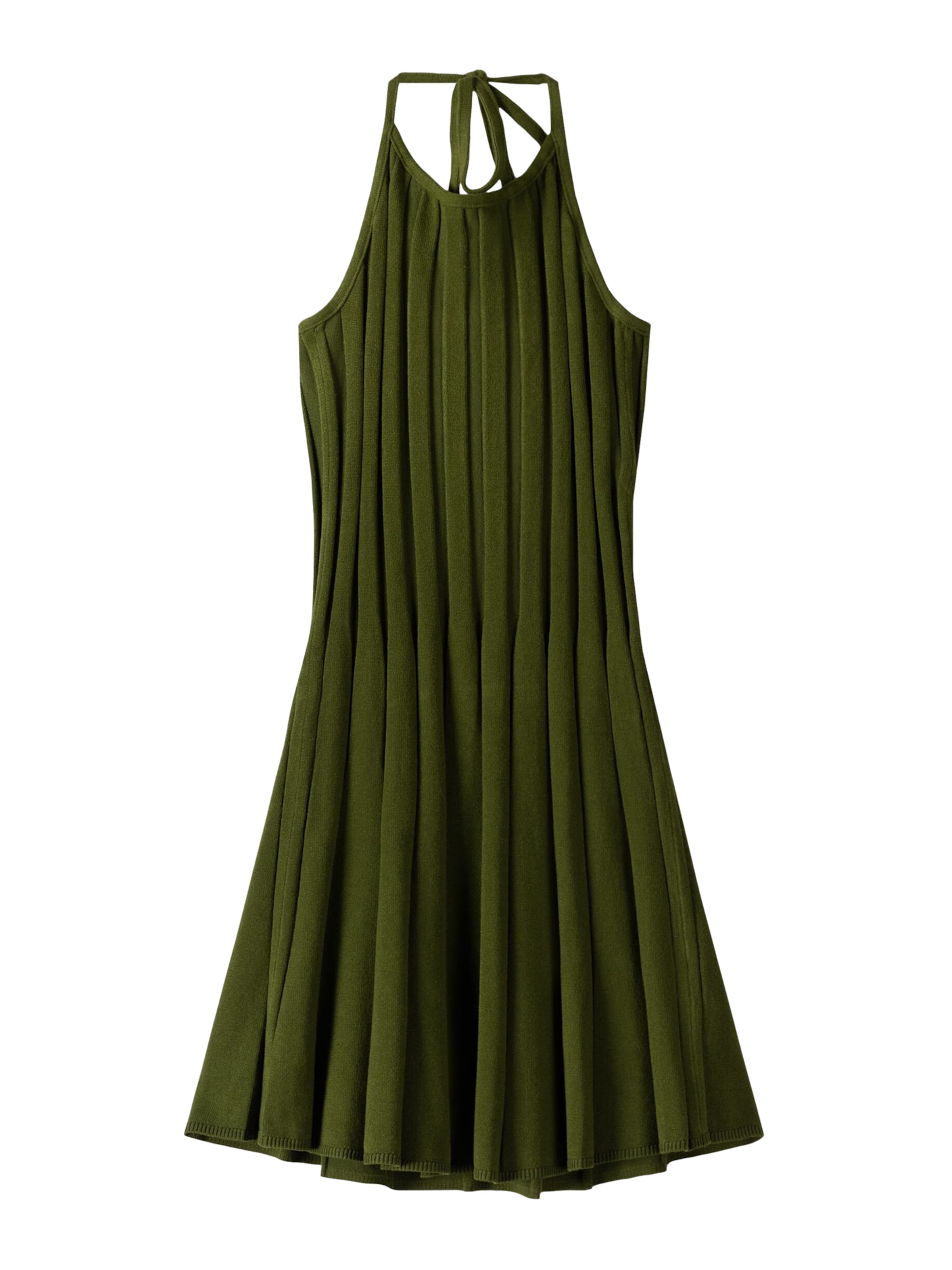 Bershka Pletené šaty - Zelená: predná strana