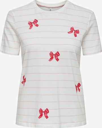 ONLY Μπλουζάκι 'ONLKIRA' σε λευκό: μπροστά