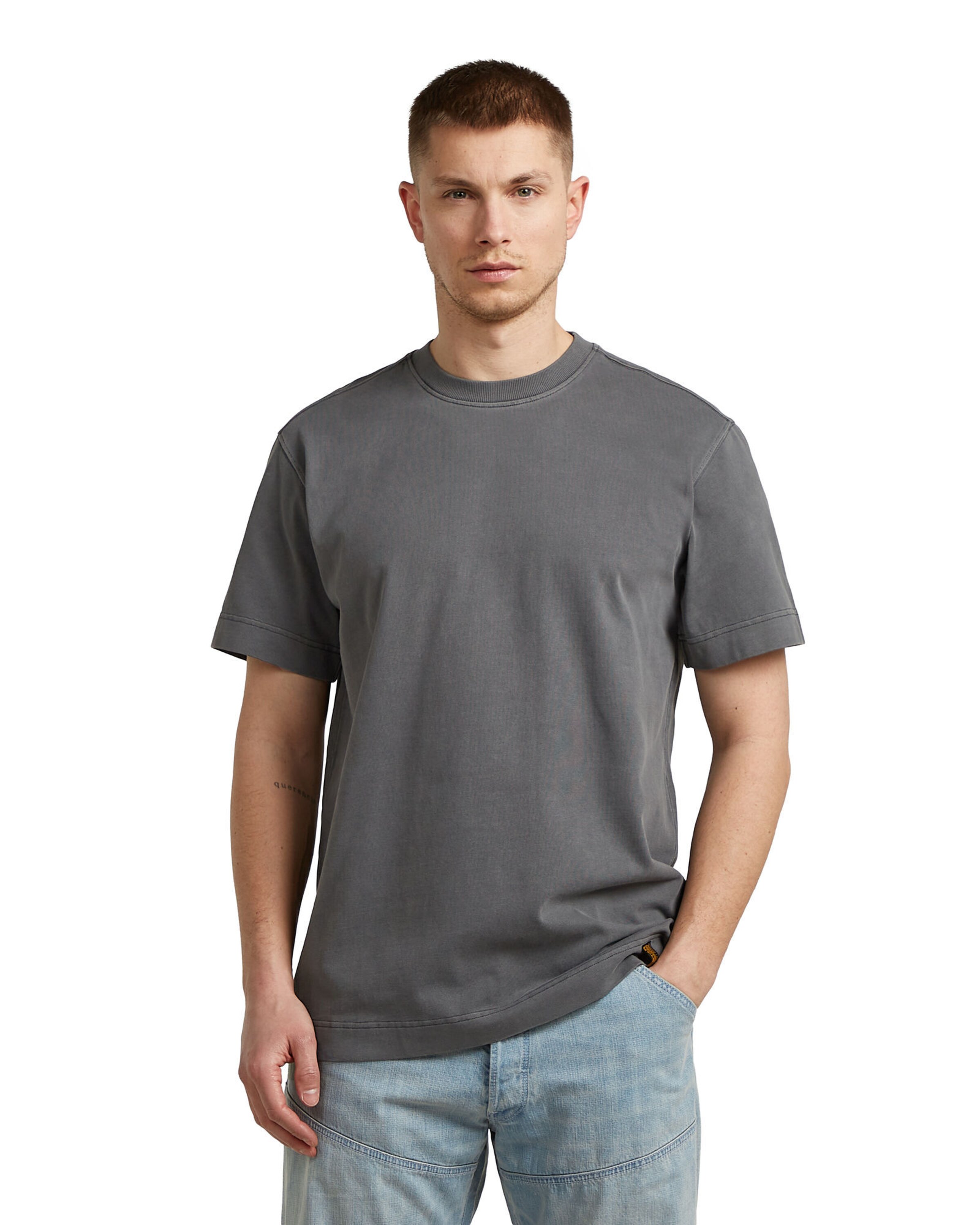 G-STAR Shirt 'GS-01 Washed T-Shirt' in Black: front