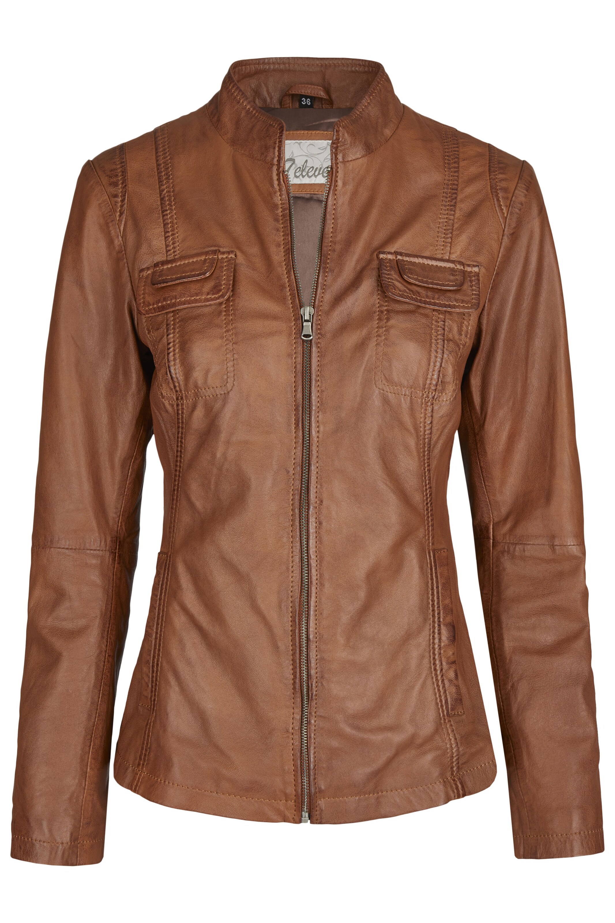 7ELEVEN Tussenjas 'SEFelida' in Bruin: voorkant