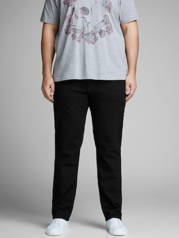 Jack & Jones Plus Slimfit Jeans 'Tim' in Schwarz: predná strana