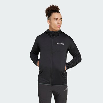 Veste en polaire fonctionnelle 'Xperior' ADIDAS TERREX en noir : devant