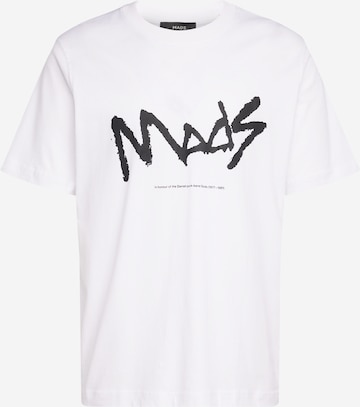 T-Shirt MADS NORGAARD COPENHAGEN en blanc : devant