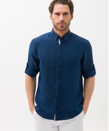BRAX Regular fit Overhemd 'Dirk' in Blauw: voorkant