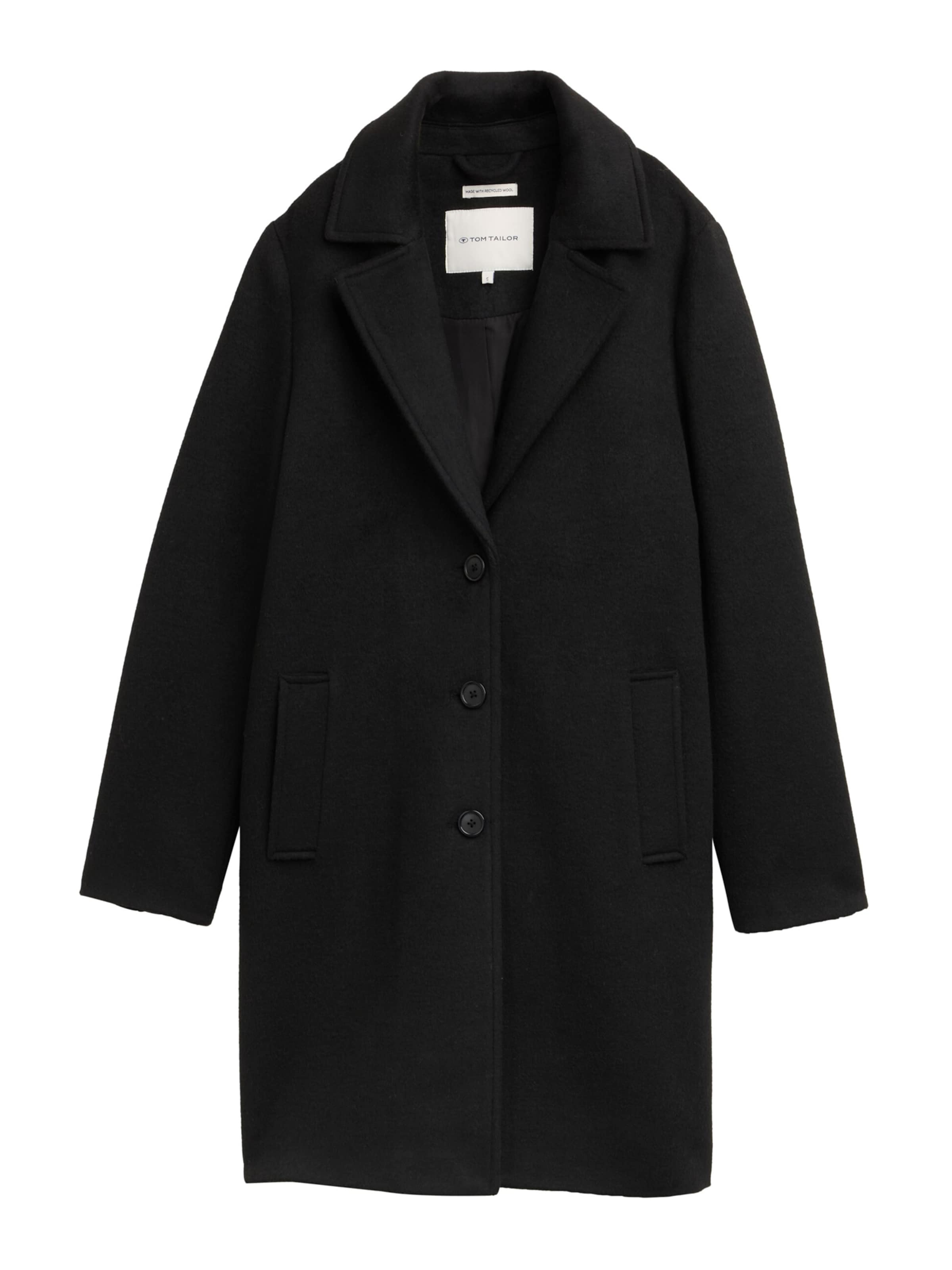 TOM TAILOR Tussenmantel in Zwart: voorkant