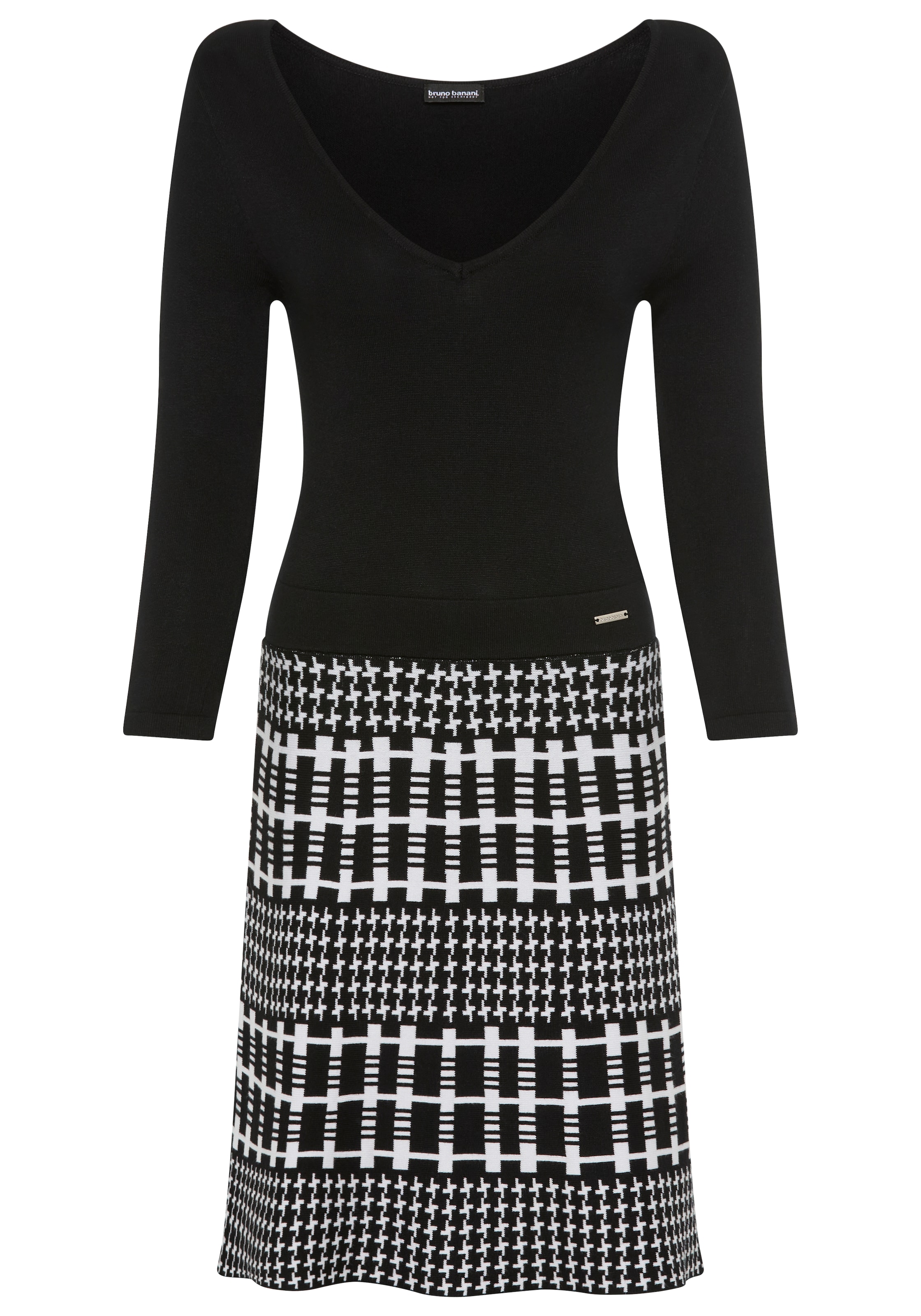 Bruno Banani LM Knitted dress in Black: front