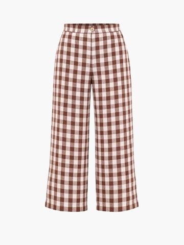 AmourLinen Regular Pantalon 'Barbora' in Bruin: voorkant