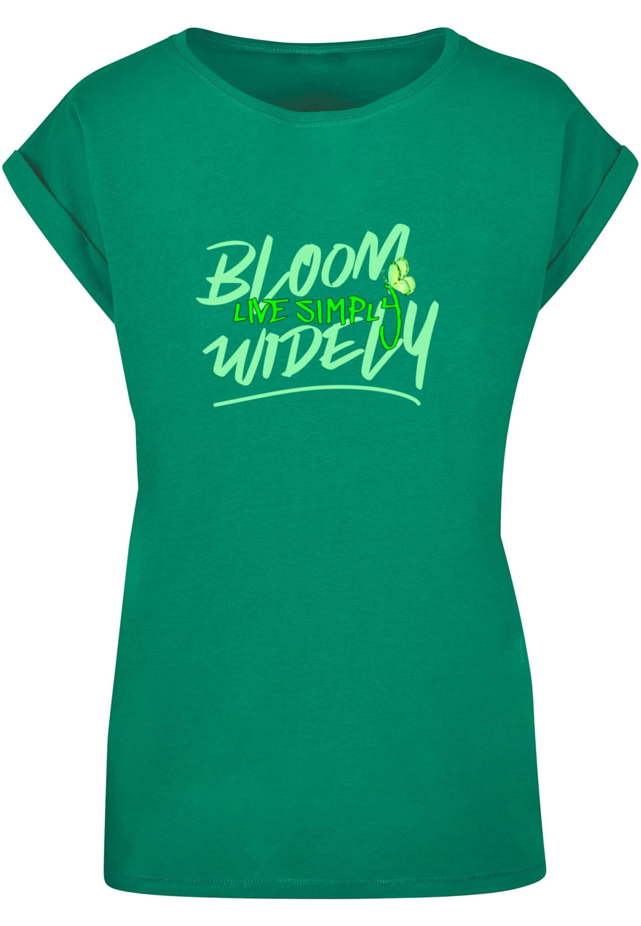 Merchcode Shirt 'Bloom Widely' in Groen: voorkant