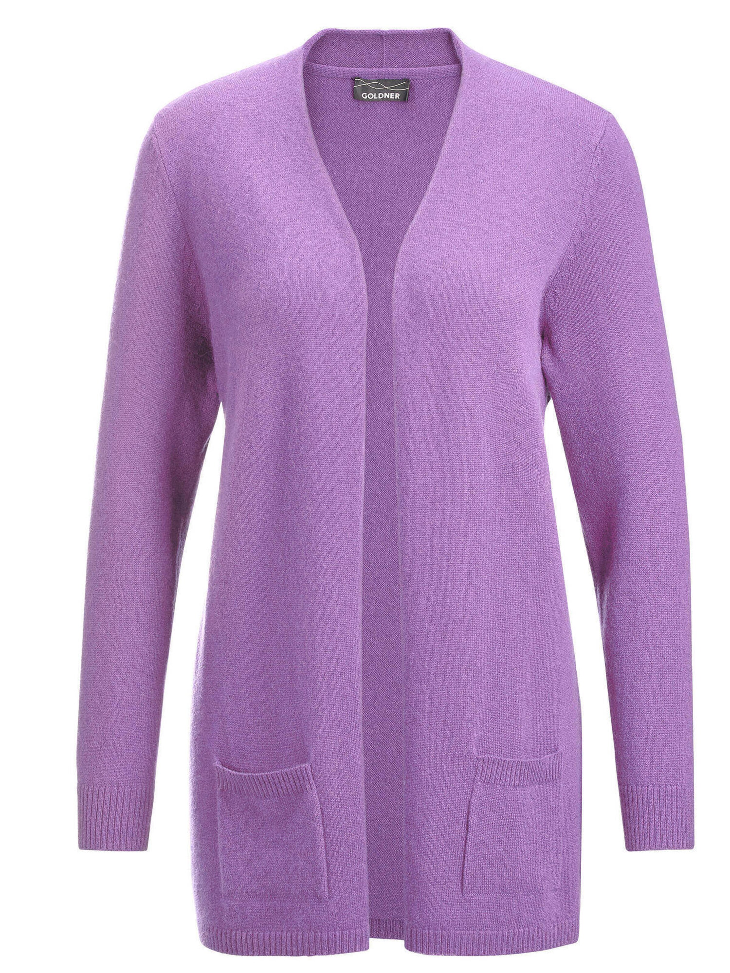 Goldner Pullover in Lila: Vorderseite