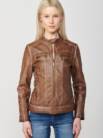 KOROSHI Between-season jacket in Brown: front
