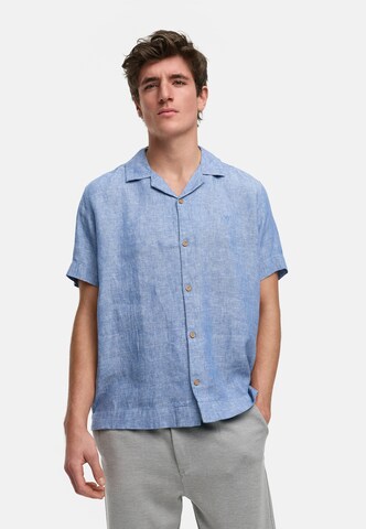 Kronstadt Comfort fit Overhemd 'Ayers' in Blauw: voorkant