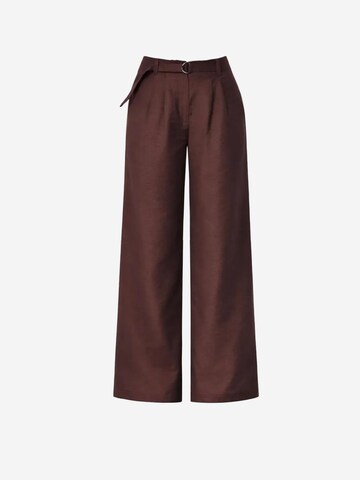 Wide leg Pantaloni con pieghe di MixRay in marrone: frontale