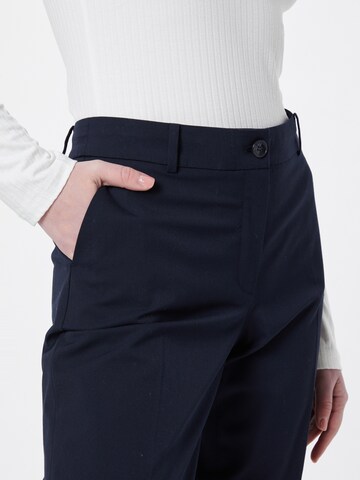 MORE & MORE Regular Trousers with creases 'Hanna' in Blue