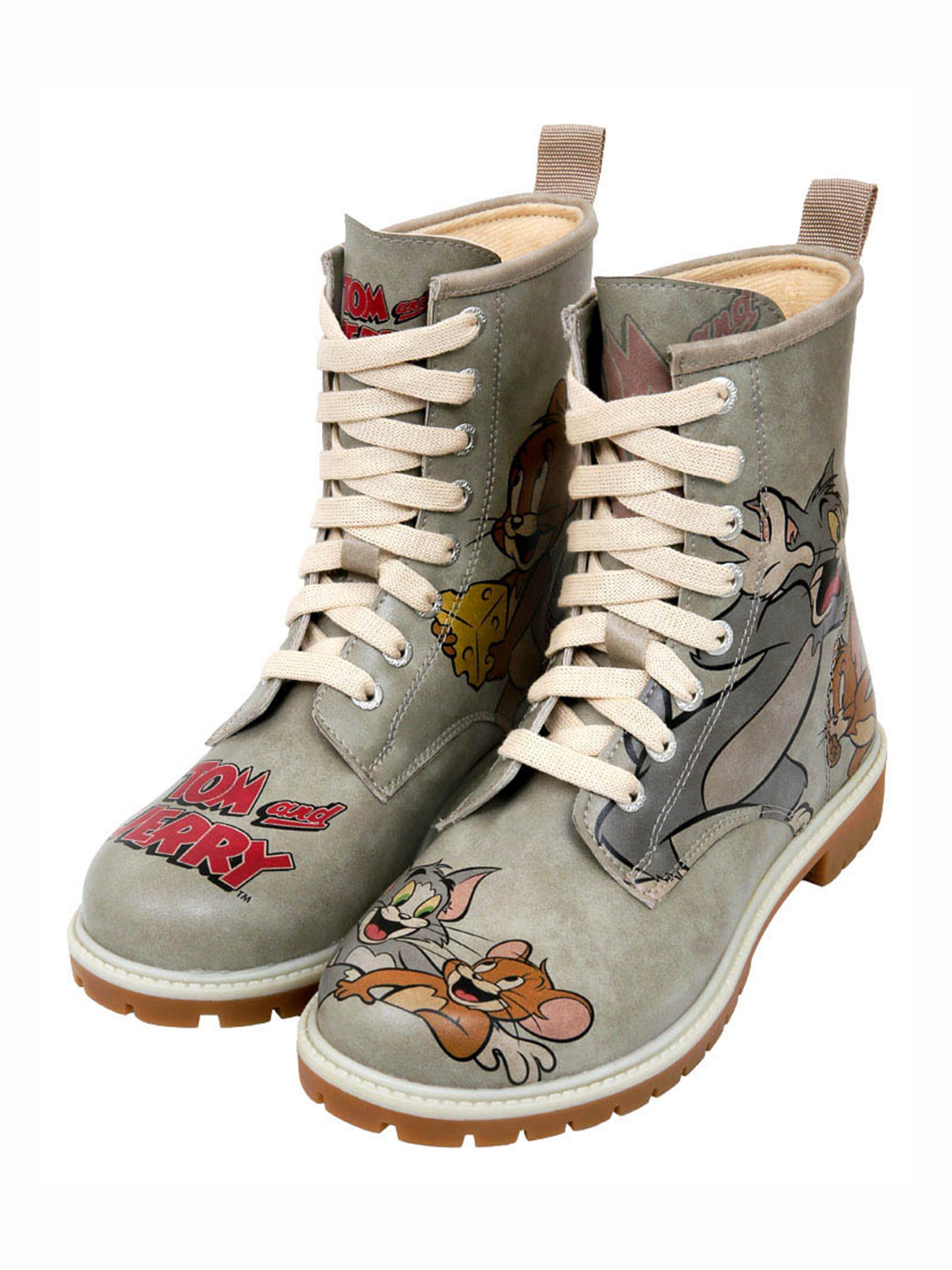 DOGO Schnürstiefel 'Tiny Trouble'‌‌‌ in Grau