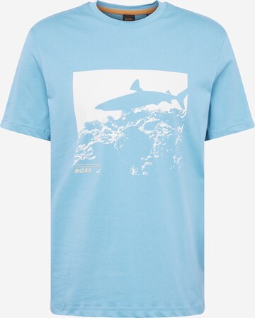 T-Shirt 'Sea_horse' BOSS en bleu : devant