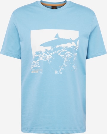 BOSS Orange T-Shirt 'Sea_horse' in Blau: predná strana
