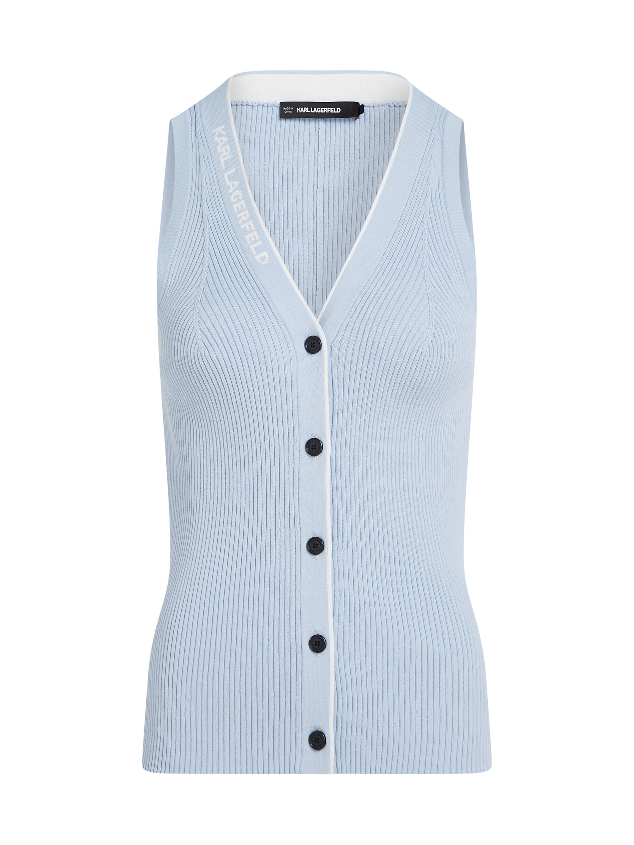 Cardigan Karl Lagerfeld en bleu : devant