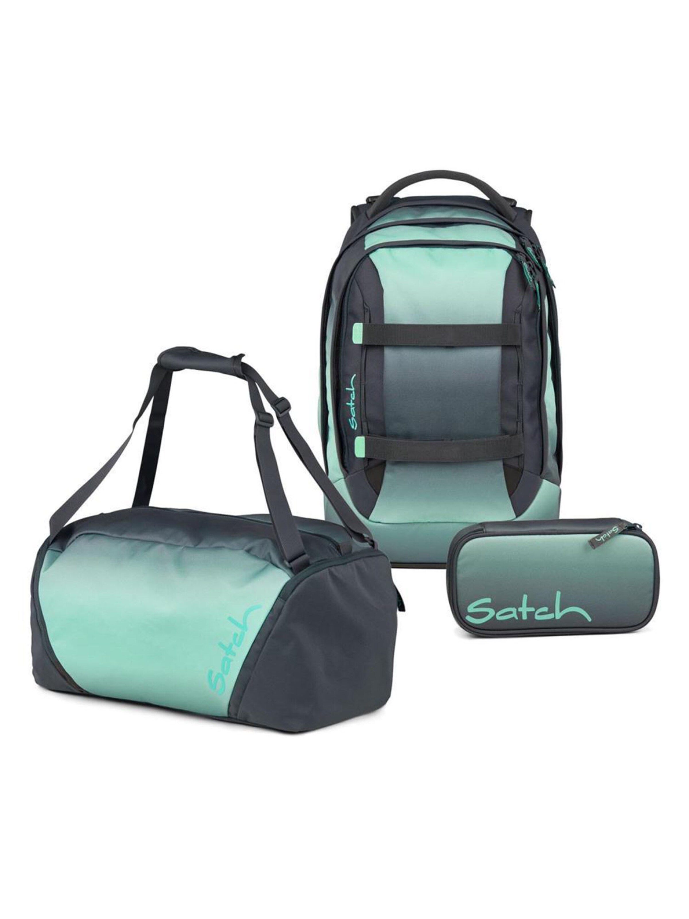 Satch Backpack 'Pack Schulrucksack Set 3tlg' in Green: front
