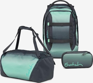 Satch Rucksack 'Pack Schulrucksack Set 3tlg.' in Grün: Vorderseite