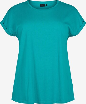 Zizzi Shirt 'MKATJA' in Blauw: voorkant