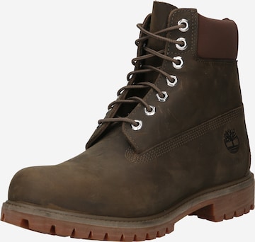 TIMBERLAND Veterboots '6IN Premium' in Groen: voorkant