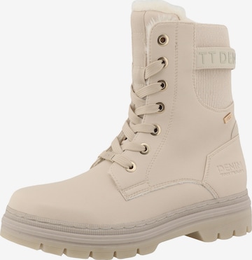 Stivaletto stringato di TOM TAILOR in beige: frontale