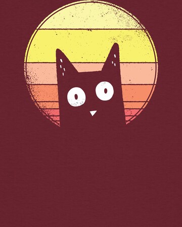 Maglietta ' Sunset Cat ' di Watapparel in rosso