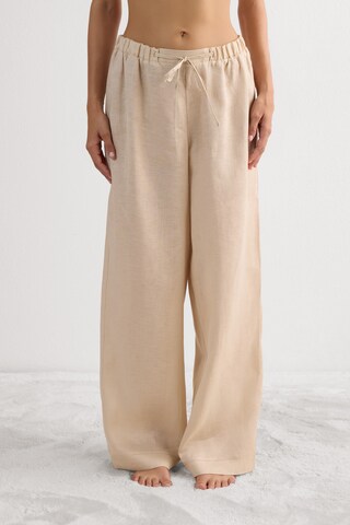 INTIMISSIMI Wide leg Pants 'The Pure Linen' in Beige: front