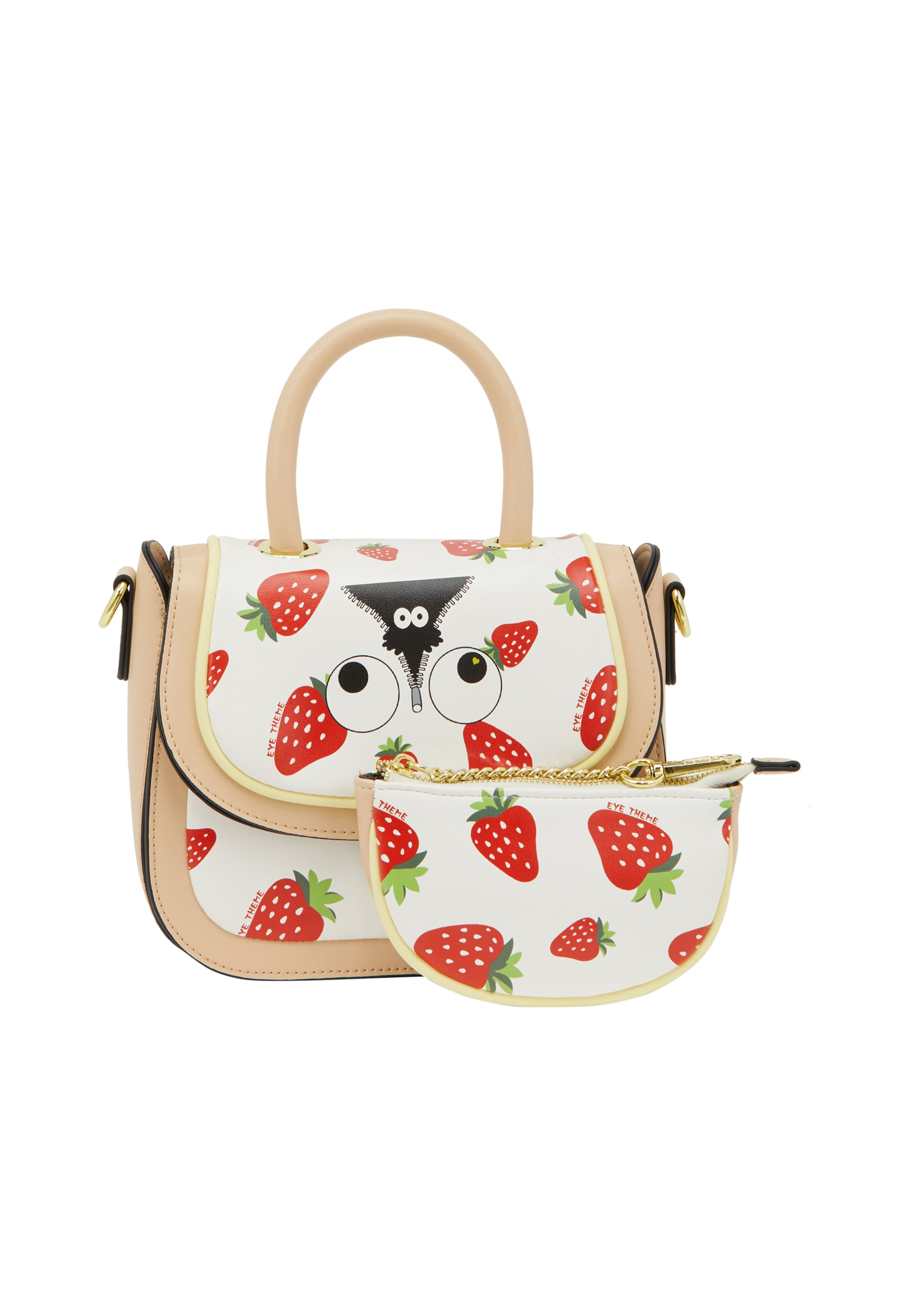 MYMO Τσάντα χειρός 'Pop Eyetheme' σε λευκό: μπροστά