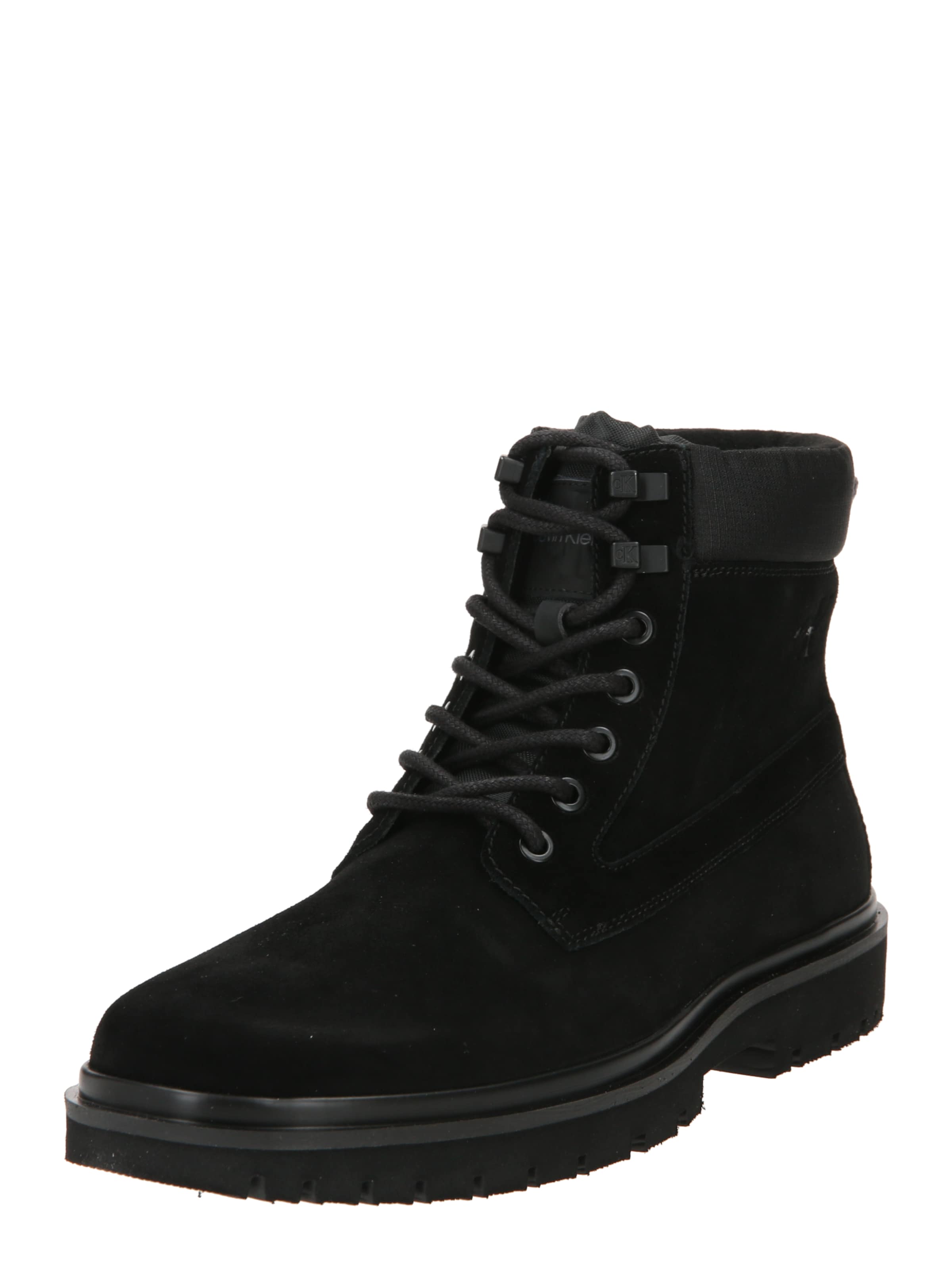 Calvin Klein Jeans Veterboots in Zwart: voorkant