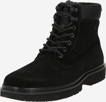 Calvin Klein Jeans Veterboots in Zwart: voorkant