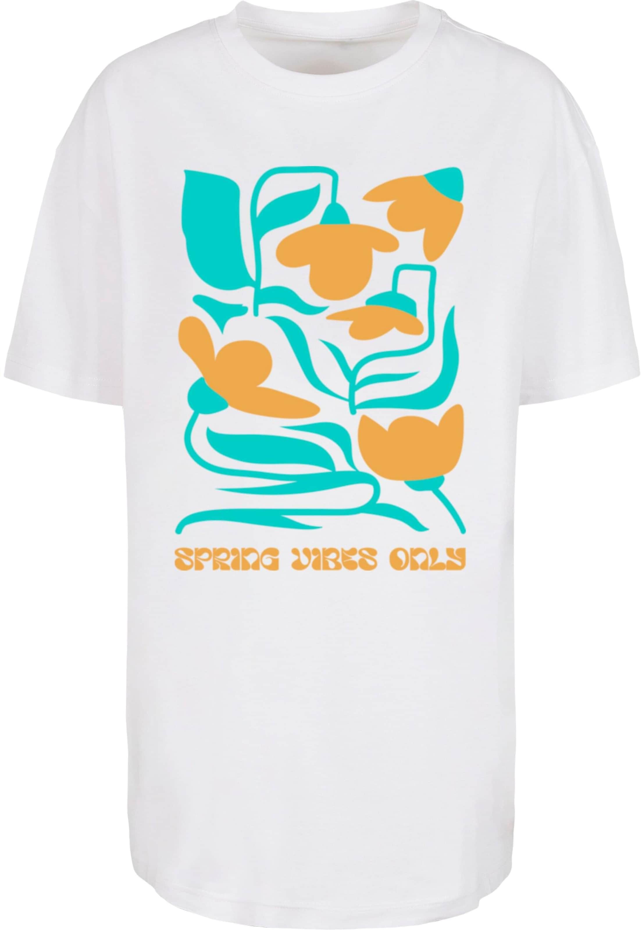 Merchcode Shirt 'Spring Vibes Only' in Wit: voorkant