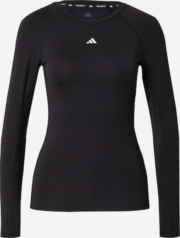 juoda ADIDAS PERFORMANCE Sportiniai marškinėliai 'TECHFIT Long Sleeve Training': priekis