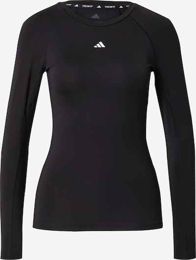 Sportiniai marškinėliai 'TECHFIT Long Sleeve Training' iš ADIDAS PERFORMANCE, spalva – juoda / balta, Prekių apžvalga