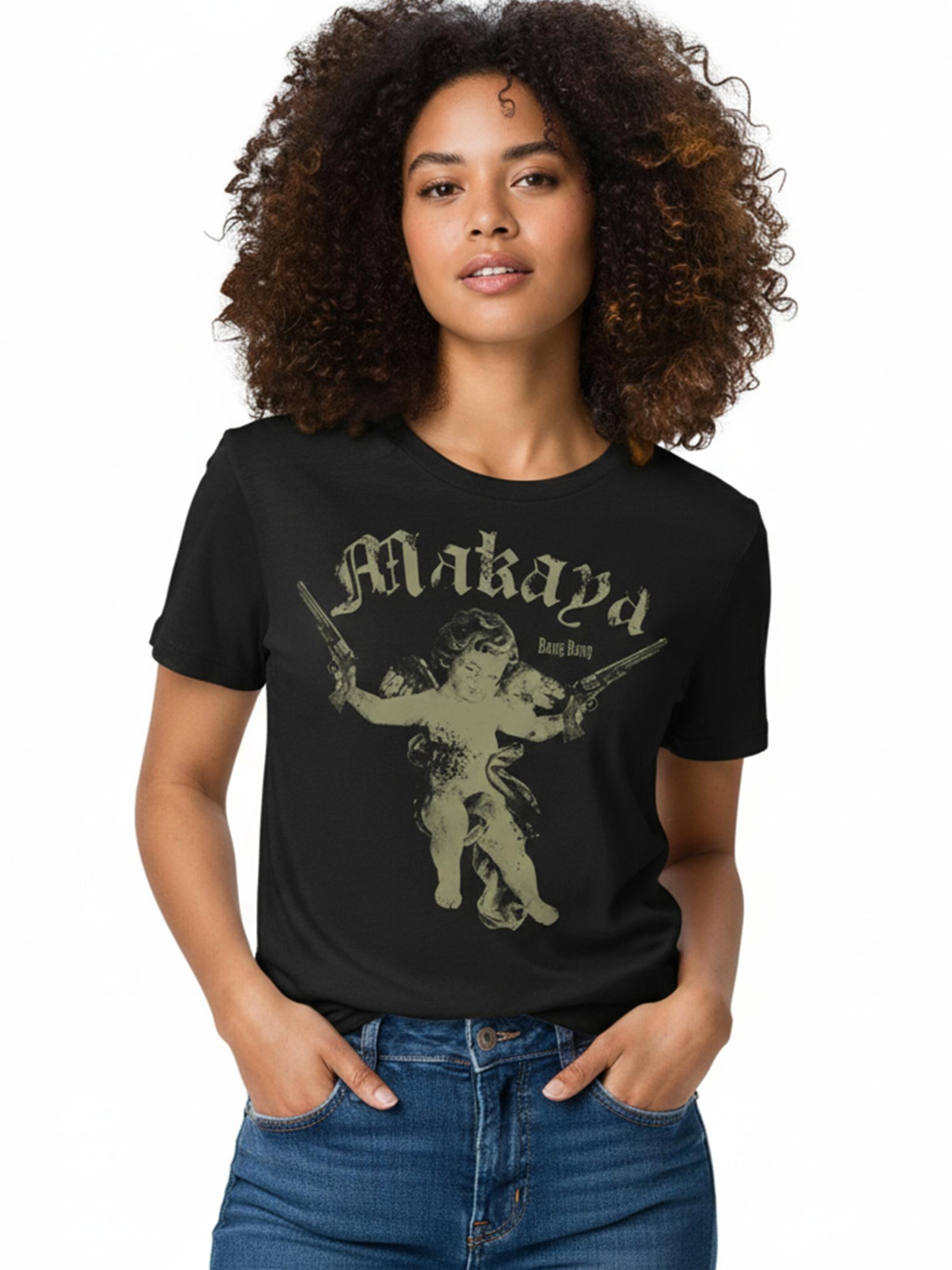 MAKAYA Shirt 'Engel Bang Bang' in S in Black, Item view