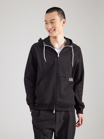 EA7 Emporio Armani Sweatjacka i svart: framsida