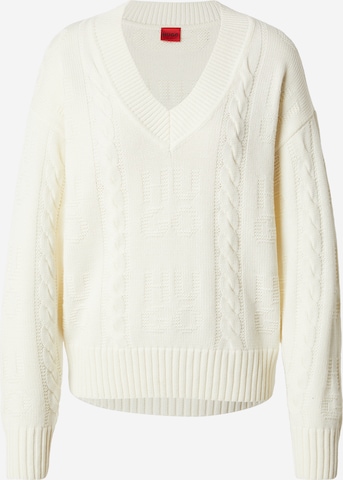 balta HUGO Megztinis 'Sypres': priekis