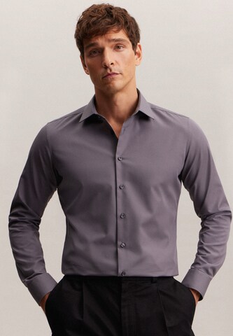 SEIDENSTICKER Slim fit Business Shirt in Grey: front