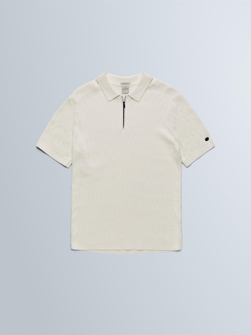 T-Shirt 'Polo shirt in cotton/modal with zipper' CAST IRON en beige