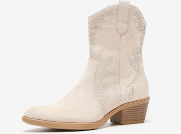Bottes de cowboy Salinyang en beige : devant