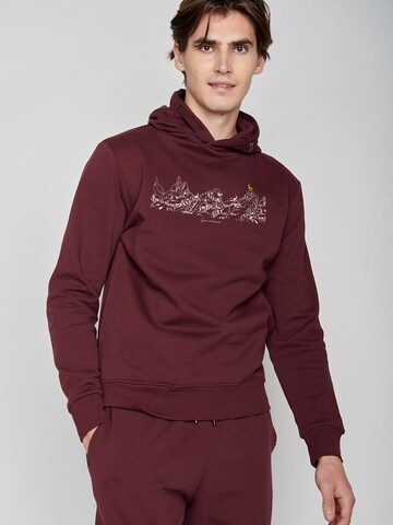 Sweat-shirt 'Nature Goats Family' GREENBOMB en rouge : devant