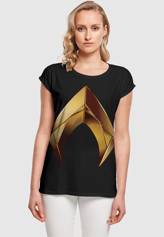 ABSOLUTE CULT T-Shirt 'Aquaman - Emblem' in Schwarz: predná strana