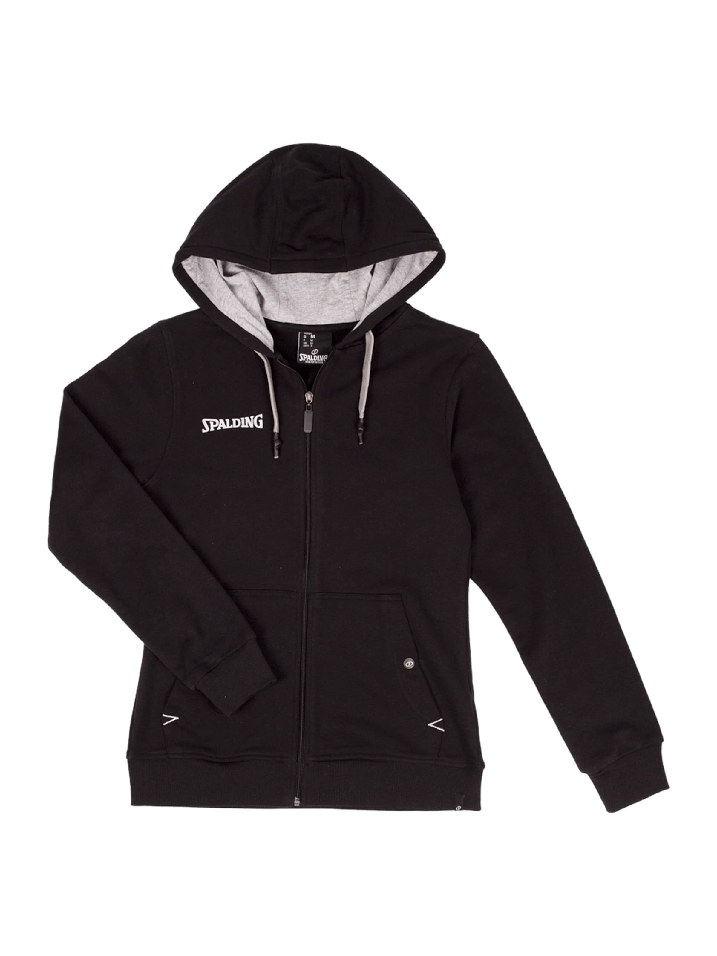 Bluză cu fermoar sport de la SPALDING pe negru: față